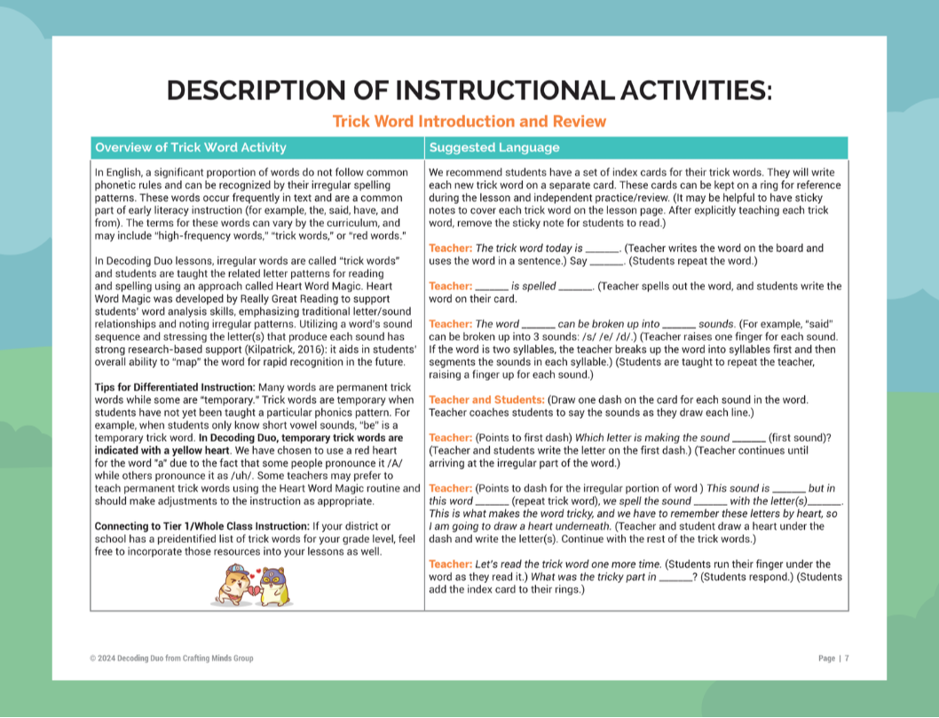 Decoding Duo Structured Literacy Routines to Accompany Half Pint Kids Level A Sets 5 & 6